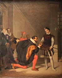 Don Pedro de Tolède küsst das Schwert von Heinrich IV.